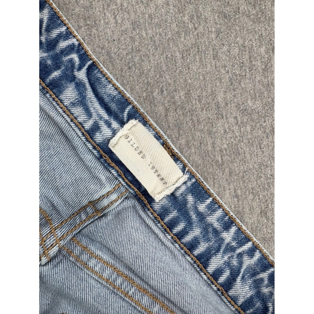 Gilded Intent Jeans Womens 25x32 90s Wide Leg Light Wash Denim Slit‎ Hem BOHO